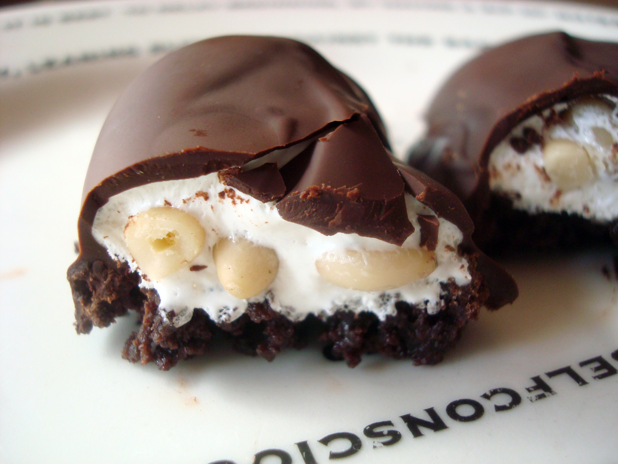 Nougat filled candy bar