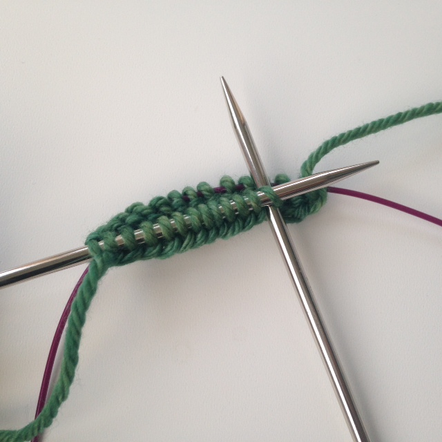 turn your needles so the unworked stitches are now closest to you
