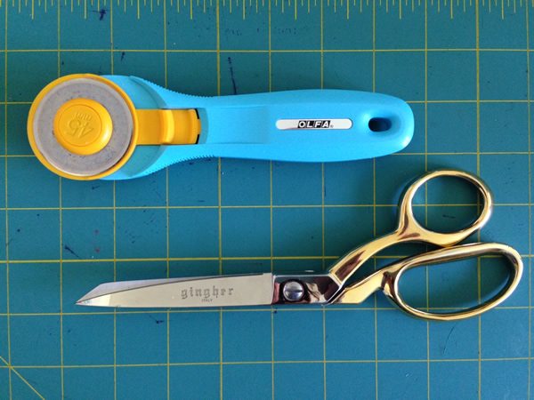 Rotary cutter + sewing scissors