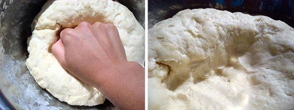 Deflate dough gently