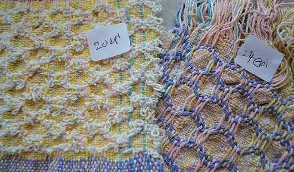 two fabrics with different setts