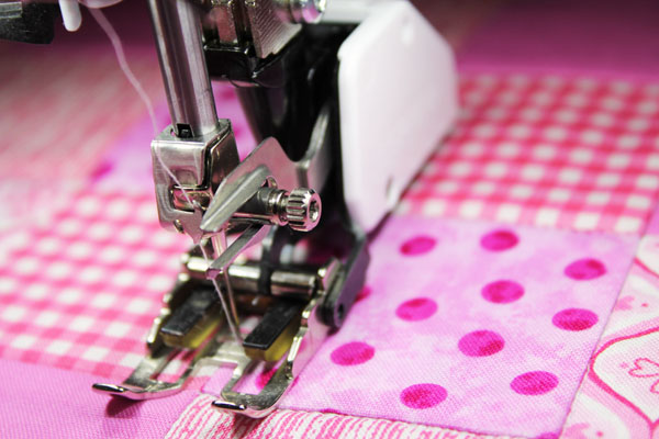 Simple stitch in the ditch quilting with a walking foot