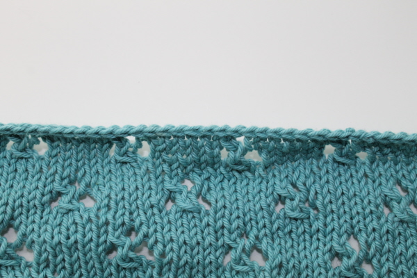 top edge for picking up knitting stitches