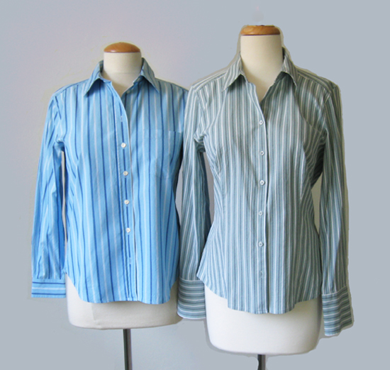 two striped shirts