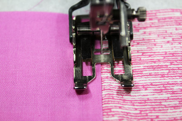 Using a walking foot to stitch in the ditch
