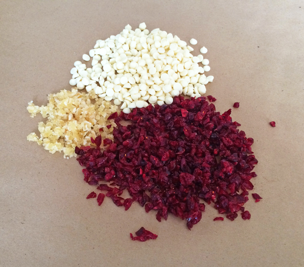 cranberry, ginger and white chocolate