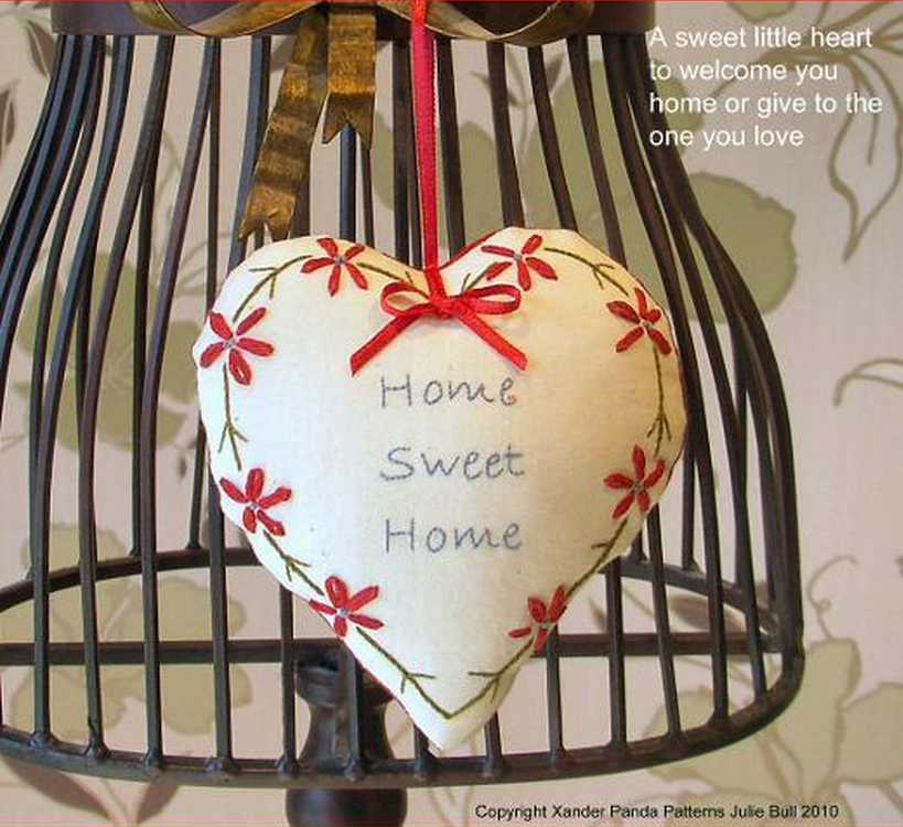 Home Sweet Home Embroidered Heart
