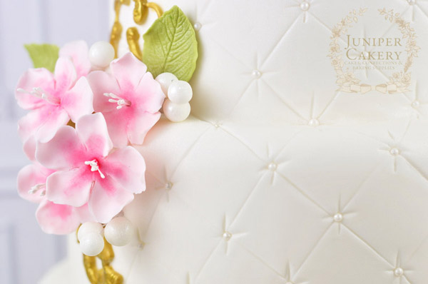 Cherry Blossom Frame Cake Detail by Juniper Cakery