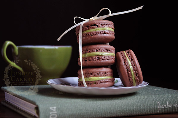 Creme de menthe macarons by Juniper Cakery