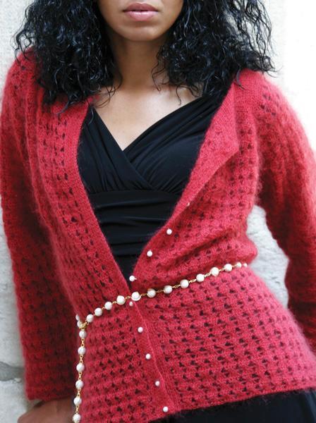 Raspberry Fizz Lace Cardigan crochet pattern