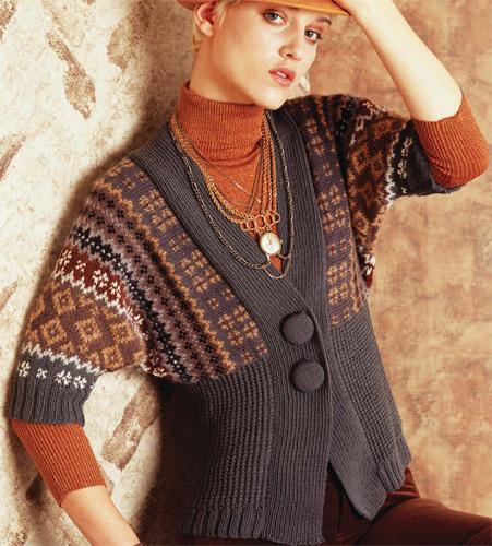 Fair Isle Dolman sweater knitting pattern