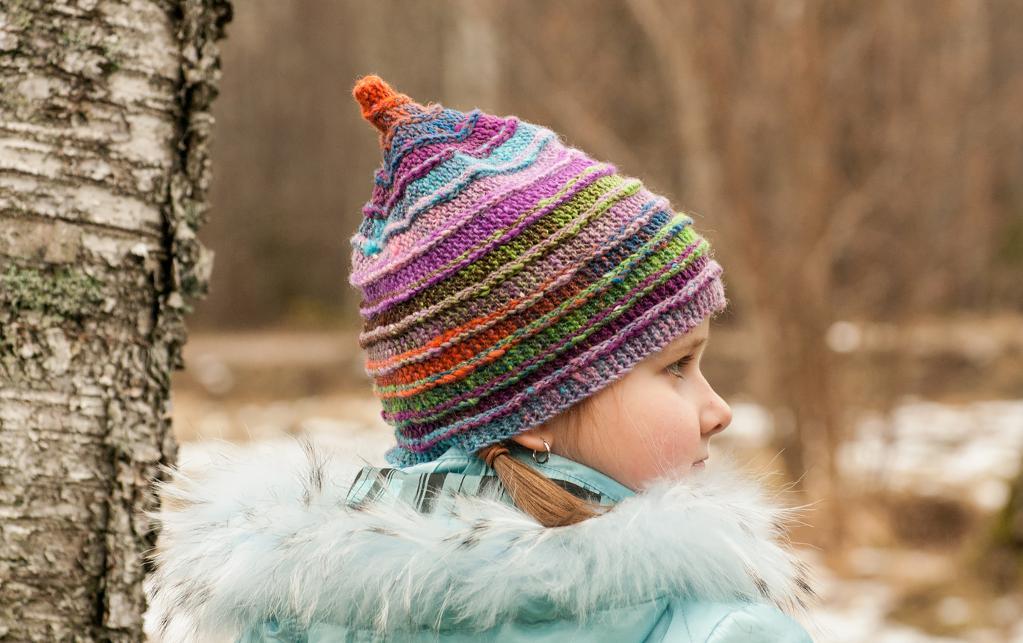 Adorable, colorful Mika hat pattern