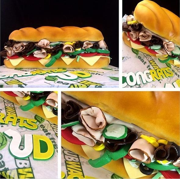 Subway sandwich cake by Craftsy member Buttercreamery