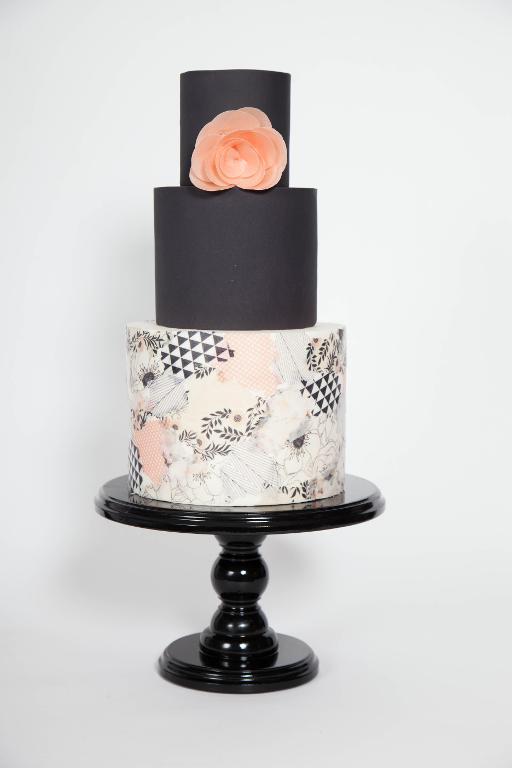 Black & White Wafer Paper Cake