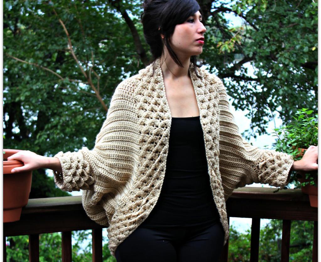 Crocodile Stitch Cardigan crochet pattern