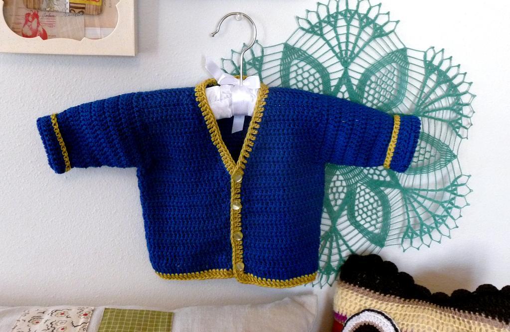 Beyond Rectangles baby cardigan crochet pattern