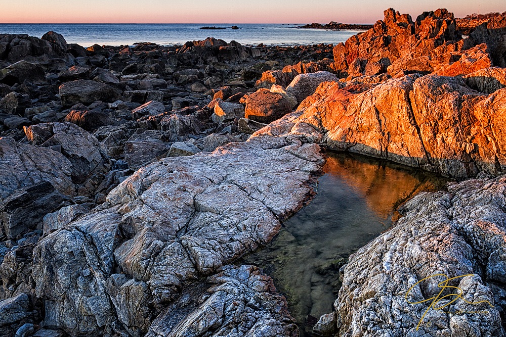 Gold Coast. First Light On The Rocky Coast Rye, NH.