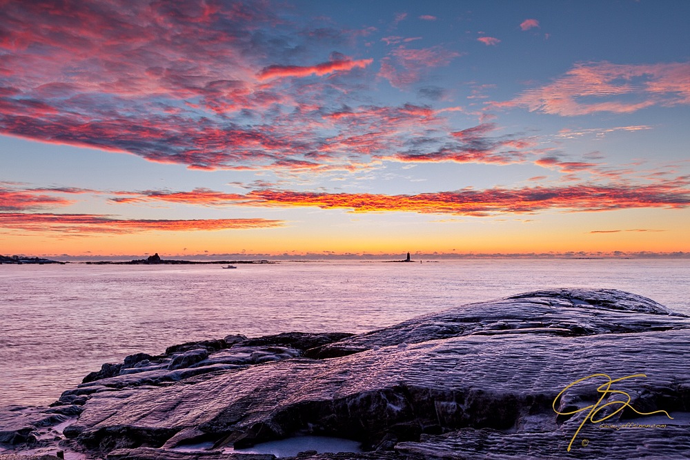 Fire in the sky on a frigid morning.