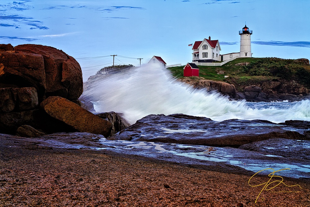 Crashing Surf, Nubble Light, Maine