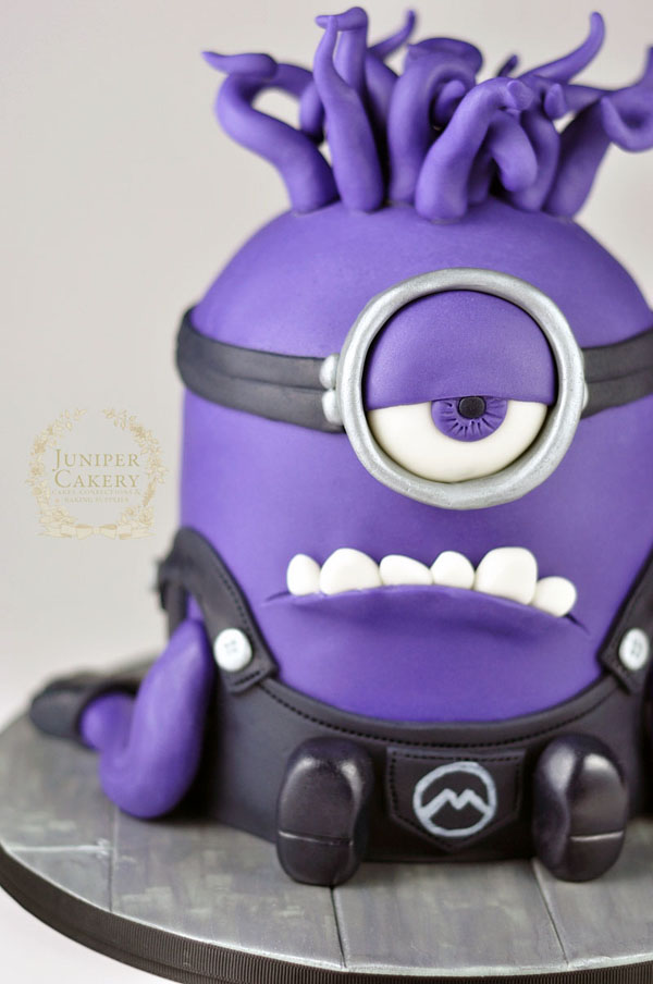 Evil Purple Minion Cake by Juniper Cakery