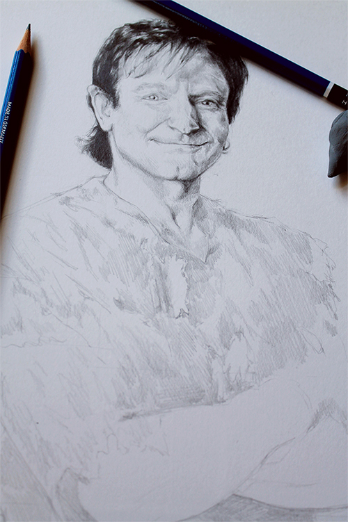 portrait work in progress drawing