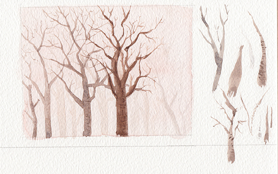 painting tree branches