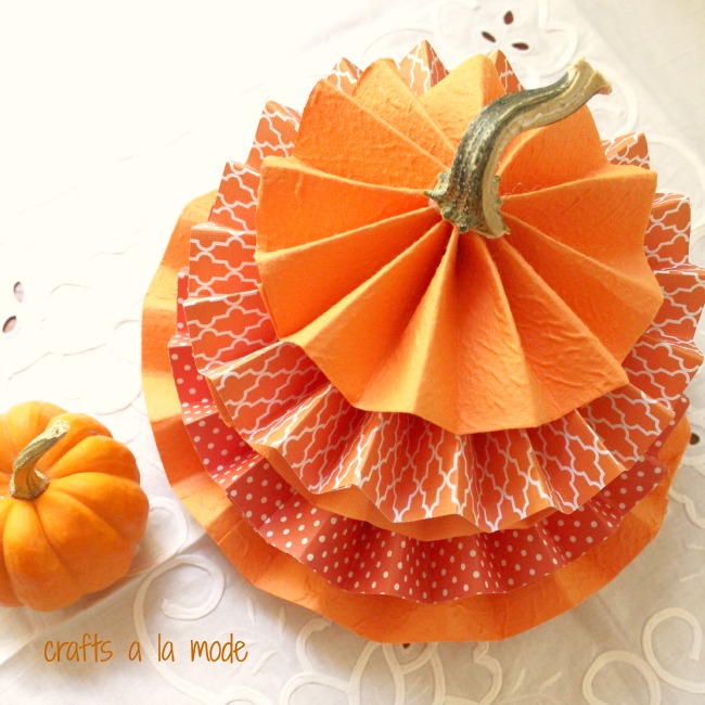 Stacked Rosette Paper Pumpkins