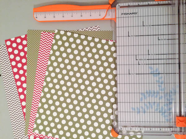 Paper Cutter and Several Sheets of Holiday Card Stock