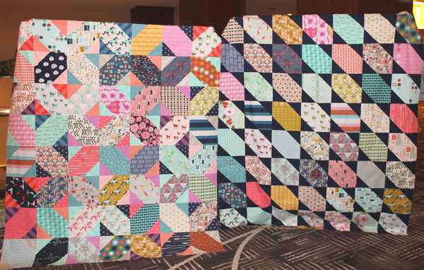 Two Different Quilt Tops Made From the Same Pattern and Fabrics