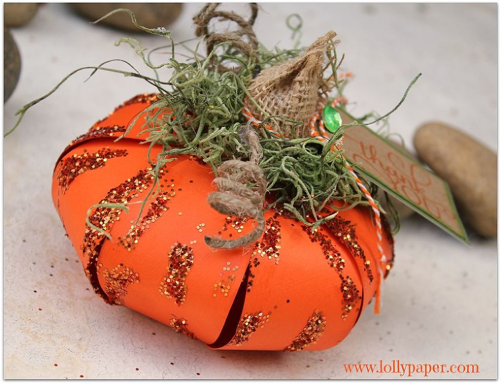 Glitter Paper Pumpkin