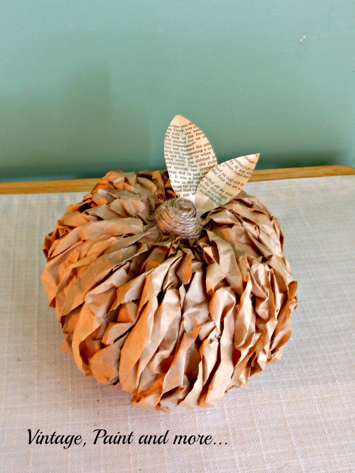 DIY Paper Pumpkin Made With Brown Lunch Bags