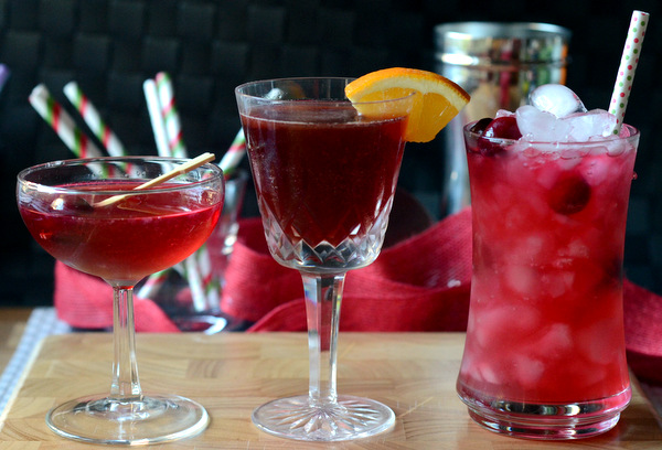 A trio of Cranberry Orange Cocktails, perfect for Holiday Entertaining!