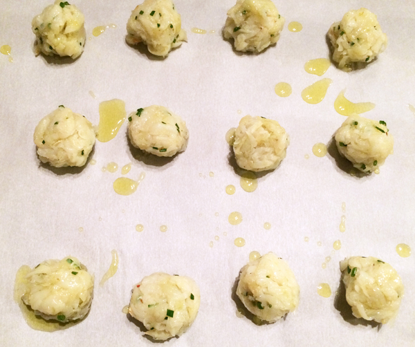 Tater tot balls with EVOO