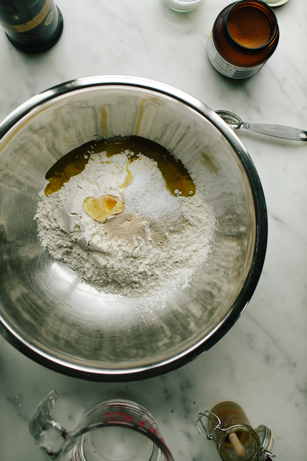 making bread dough