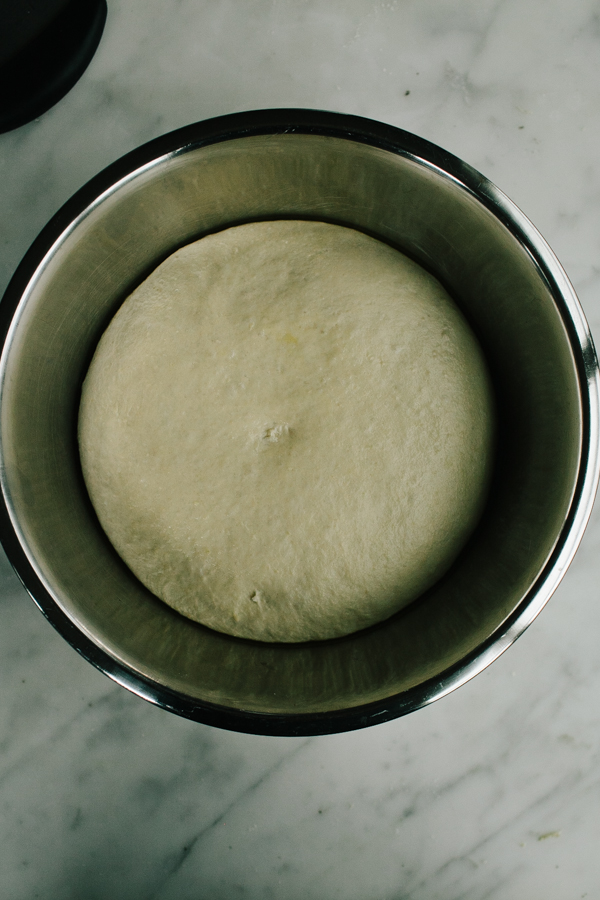 risen, kneaded dough