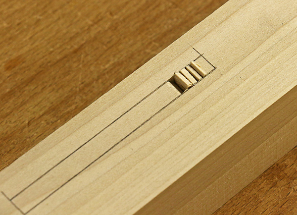 chopping a mortise