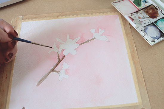 painting detailed branches