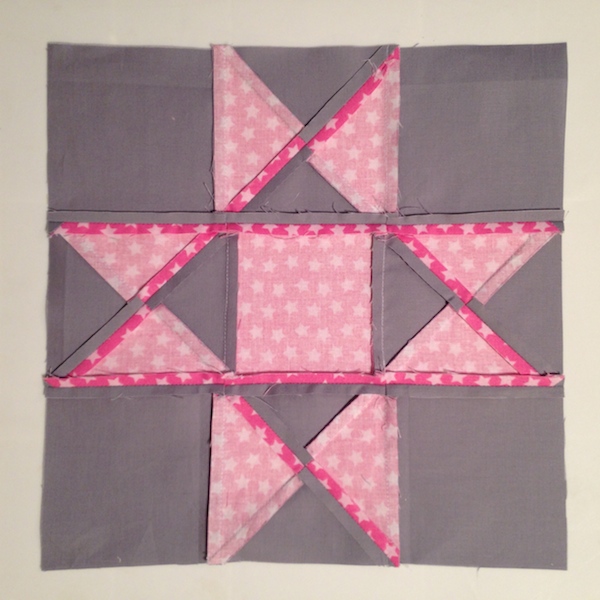 Stitch together the blocks in each row