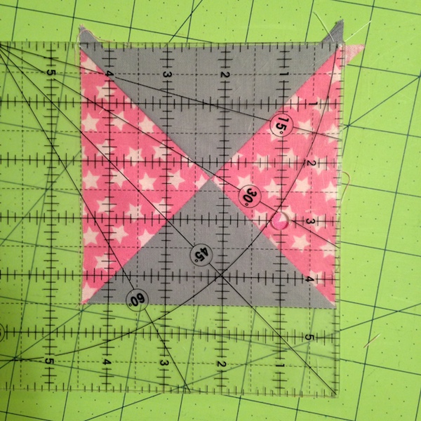Trim the blocks to 4-1/2" x 4-1/2" square