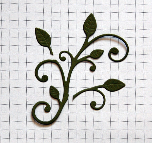 Trimming Paper Leaves for Handmade Card