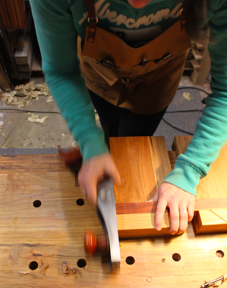 Continuing using the bench hook as a shooting board