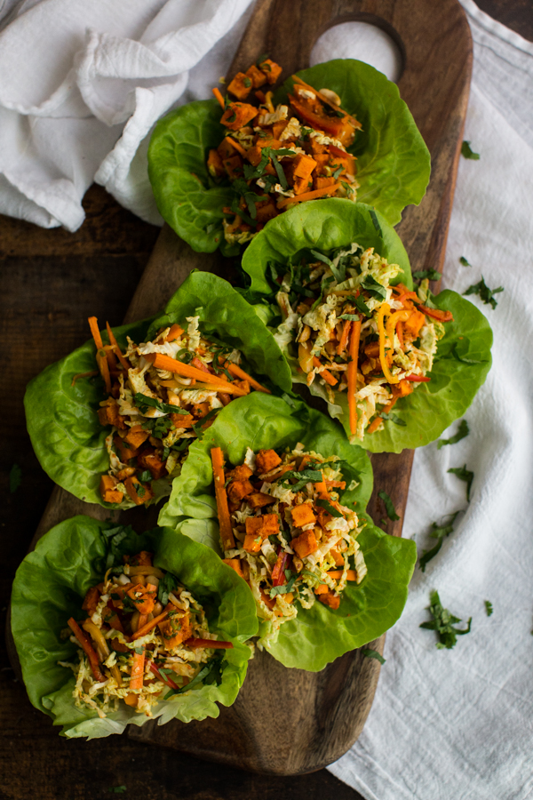 Thai Roasted Sweet Potato Wraps