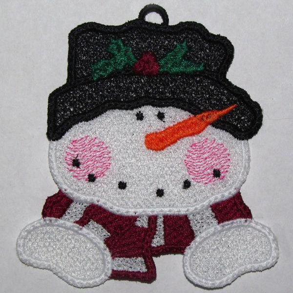 freestanding lace snowman ornament