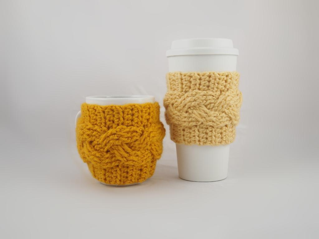 Cable Coffee Cozy Crochet Pattern