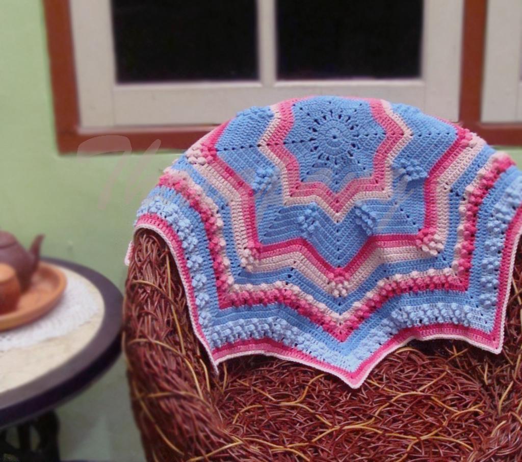 Star Popcorn Blanket crochet pattern