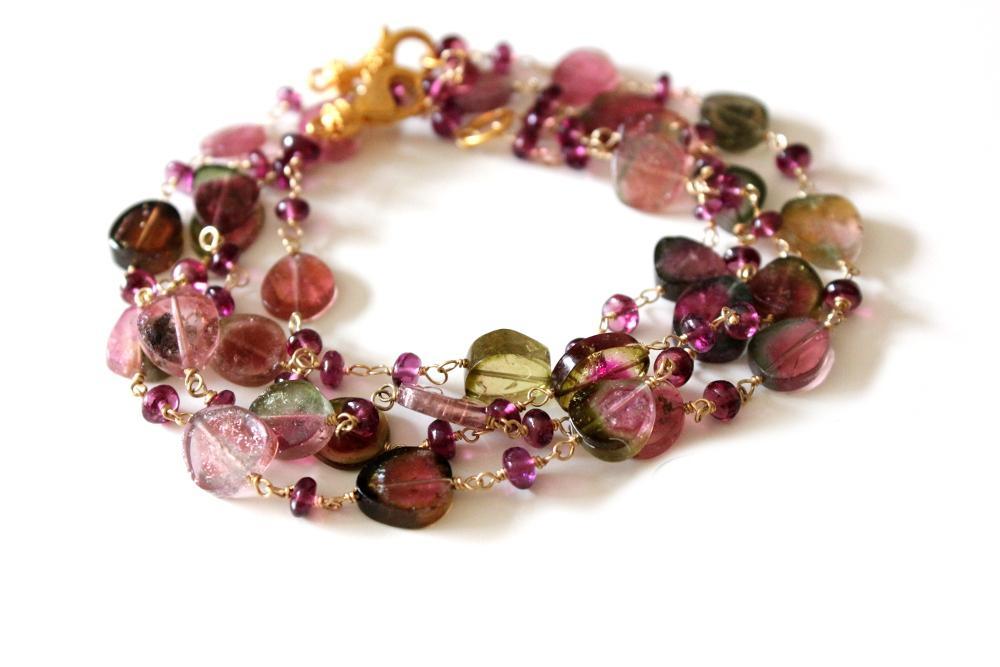 Watermelon tourmaline bracelet