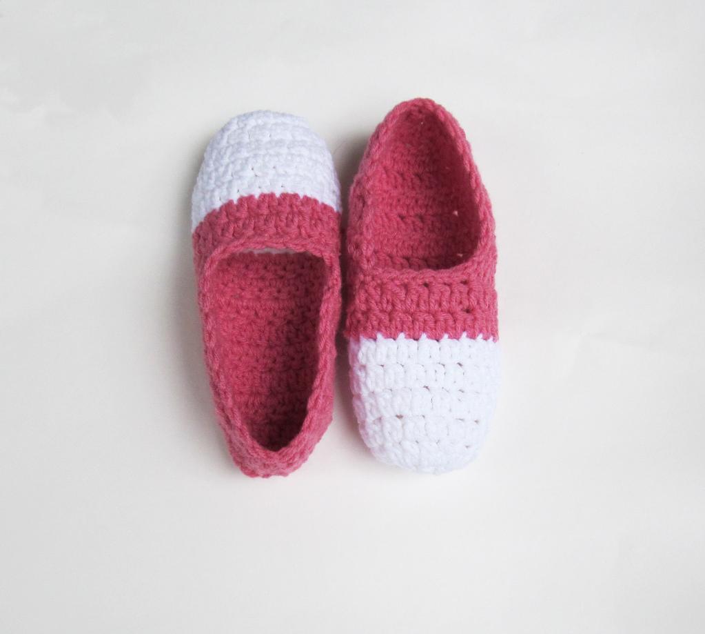 Two Tone Ballet Slippers crochet pattern