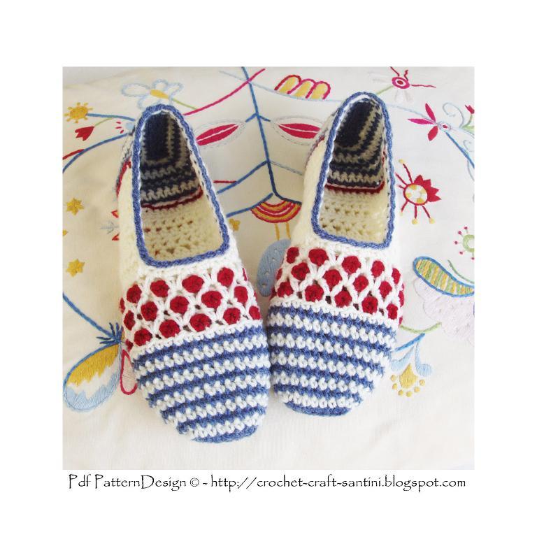 Stripe and Dot Slipper crochet pattern