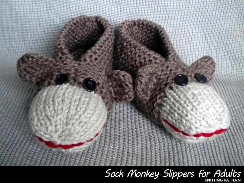 Sock Monkey Slippers for Adults