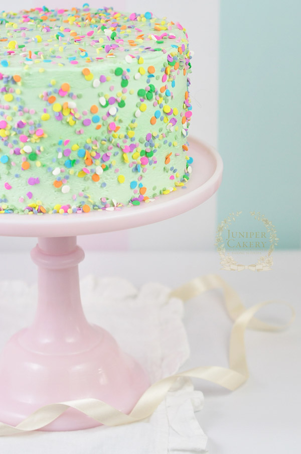 Gluten-free fundetti cake recipe and how to by Juniper Cakery